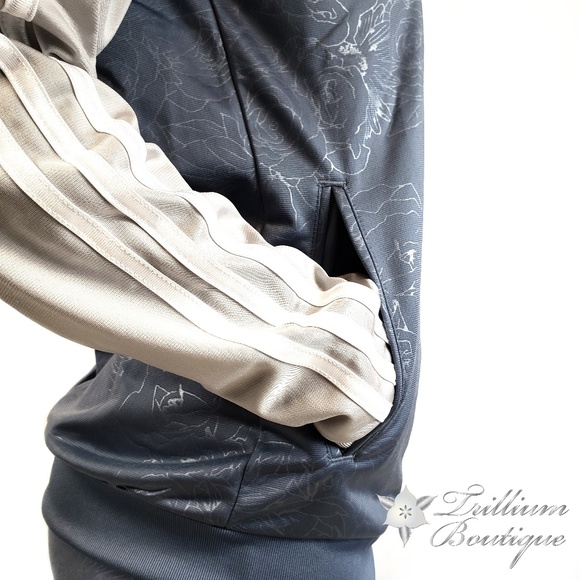 Adidas Women's Embossed Track Jacket Blue NWT! - Picture 4 of 5